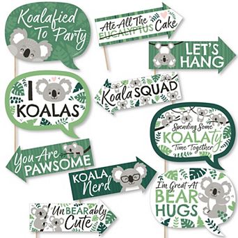 Big Dot Of Happiness Funny Koala Cutie Birthday & Baby Shower Photo Booth Props Kit 10 pc