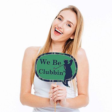 Big Dot Of Happiness Funny Par-tee Time - Golf - Party Photo Booth Props Kit - 10 Piece