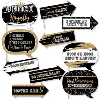 Big Dot Of Happiness Funny Hoco Dance - Homecoming Photo Booth Props Kit - 10 pc