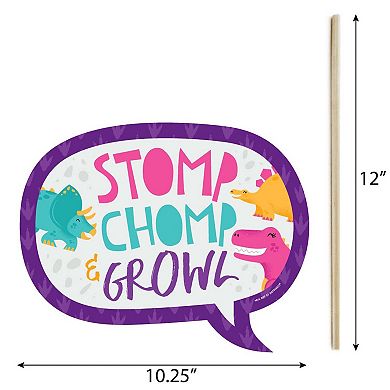 Big Dot Of Happiness Funny Roar Dinosaur Girl - Dino Mite T-rex Party Photo Booth Props 10 Pc