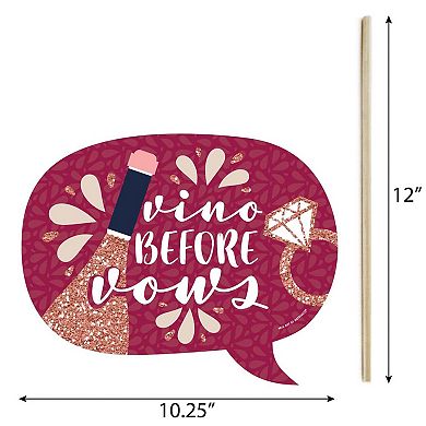 Big Dot Of Happiness Funny Vino Before Vows - Winery Party Photo Booth Props Kit - 10 Pc