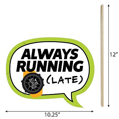 Big Dot Of Happiness Funny Set The Pace - Running - Party Photo Booth Props Kit - 10 Pc