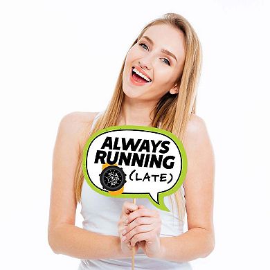 Big Dot Of Happiness Funny Set The Pace - Running - Party Photo Booth Props Kit - 10 Pc