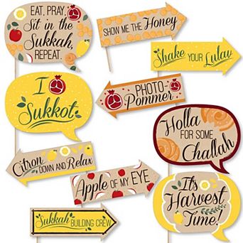Big Dot Of Happiness Funny Sukkot - Sukkah Photo Booth Props Kit - 10 pc