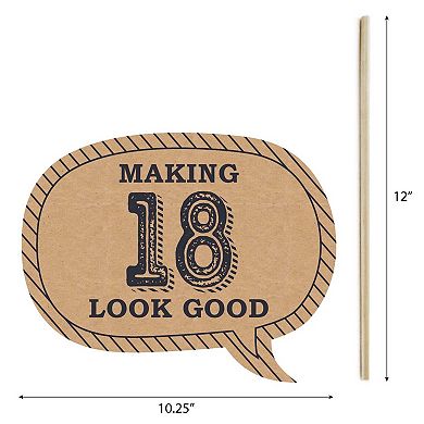 Big Dot Of Happiness Funny 18th Milestone Birthday - 18th Birthday Photo Booth Props 10 Pc