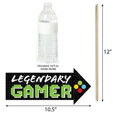 Big Dot Of Happiness Funny Game Zone - Pixel Video Game Party Photo Booth Props Kit - 10 Pc