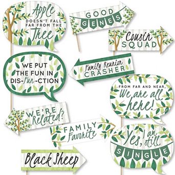 Big Dot Of Happiness Funny Family Tree Reunion Family Gathering Party Photo Booth Props 10 pc