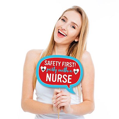 Big Dot Of Happiness Funny Thank You Nurses - Nurse Appreciation Week Photo Booth Props 10 Pc