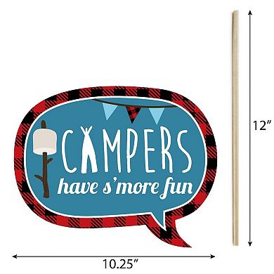 Big Dot Of Happiness Funny Happy Camper - Camping Party Photo Booth Props Kit - 10 Piece