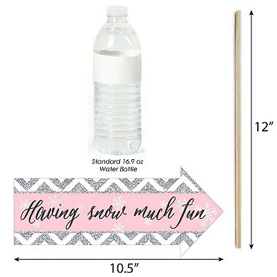 Big Dot Of Happiness Funny Pink Winter Wonderland - Snowflake Photo Booth Props Kit - 10 Pc