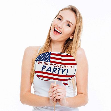 Big Dot Of Happiness Funny 4th Of July - Independence Day Photo Booth Props Kit - 10 Piece