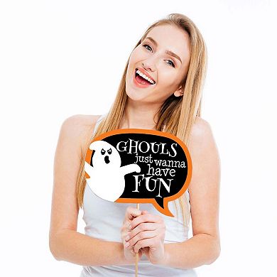 Big Dot Of Happiness Funny Spooky Ghost - Halloween Party Photo Booth Props Kit - 10 Piece
