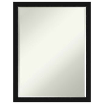 Avon Black Narrow Petite Bevel Bathroom Wall Mirror