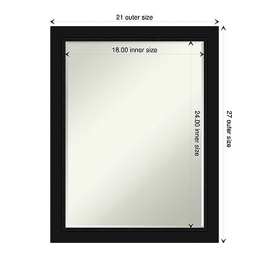 Avon Black Petite Bevel Bathroom Wall Mirror