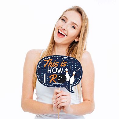 Big Dot Of Happiness Funny Strike Up The Fun - Bowling - Photo Booth Props Kit - 10 Piece