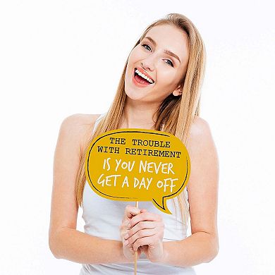 Big Dot Of Happiness Funny Retirement - Party Photo Booth Props Kit - 10 Piece