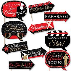 Red Carpet Hollywood Movie Night Party Decor and Confetti Terrific