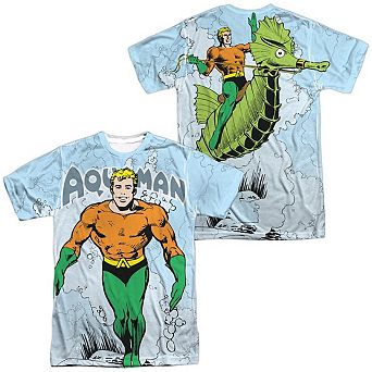 Dc Comics Clasic Aquaman Short Sleeve Adult Poly Crew T-shirt