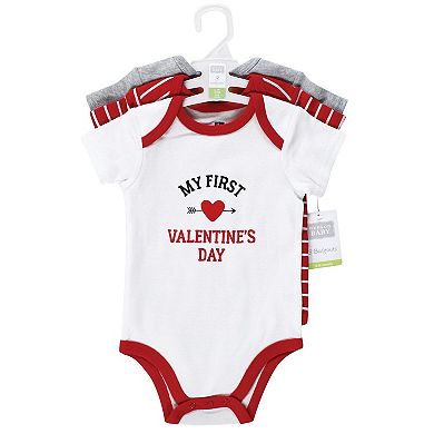 Hudson Baby Infant Boy Cotton Bodysuits, Valentine Heartbreaker, 0-3 Months