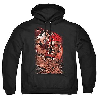 Superman Vs Darkseid Adult Pull Over Hoodie