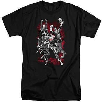 Justice League Of America Justice League Of America Explosion Short Sleeve Adult Tall T-shirt