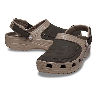 Crocs Yukon Vista Mens Brown Leather Adjustable Strap Clogs Sandals Size M11 Crocs Men main image 3
