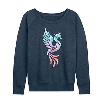 Women's Watercolor Phoenix French Terry Long Sleeve Tee