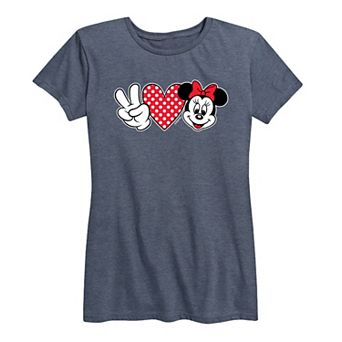 Disney's Minnie Mouse Women's Peace Love Graphic Tee