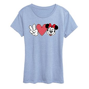 Disney's Minnie Mouse Women's Peace Love Graphic Tee