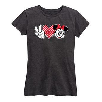 Disney's Minnie Mouse Women's Peace Love Graphic Tee