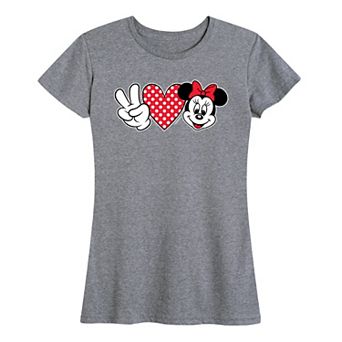 Disney's Minnie Mouse Women's Peace Love Graphic Tee