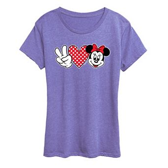 Disney's Minnie Mouse Women's Peace Love Graphic Tee