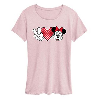 Disney's Minnie Mouse Women's Peace Love Graphic Tee