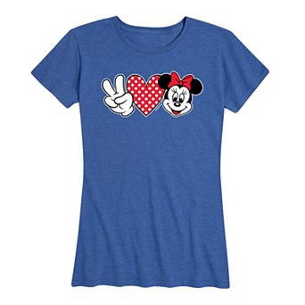 Disney's Minnie Mouse Women's Peace Love Graphic Tee