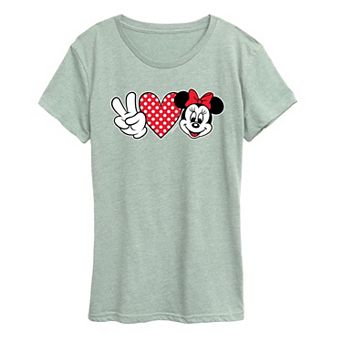 Disney's Minnie Mouse Women's Peace Love Graphic Tee