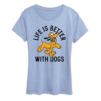 Disney's Pluto Women's Life Is Better With Dogs Graphic Tee