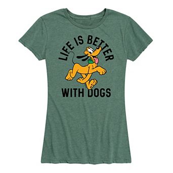 Disney's Pluto Women's Life Is Better With Dogs Graphic Tee