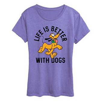 Disney's Pluto Women's Life Is Better With Dogs Graphic Tee