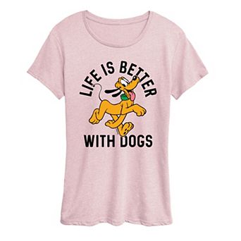 Disney's Pluto Women's Life Is Better With Dogs Graphic Tee