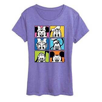Disney's Mickey Mouse & Friends Women's Grid Graphic Tee
