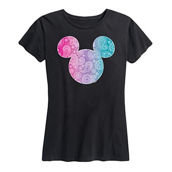 Disney's Mickey Mouse Women's Bandana Pattern Graphic Tee