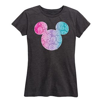 Disney's Mickey Mouse Women's Bandana Pattern Graphic Tee