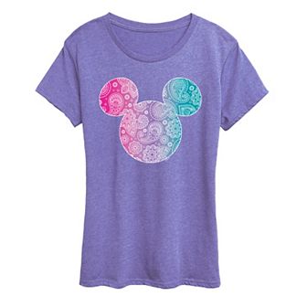 Disney's Mickey Mouse Women's Bandana Pattern Graphic Tee