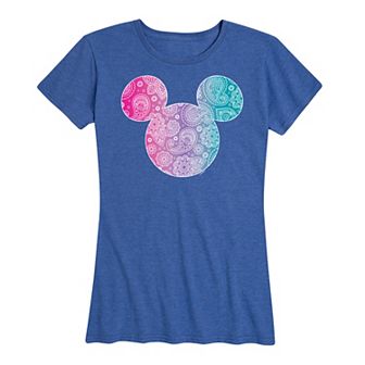 Disney's Mickey Mouse Women's Bandana Pattern Graphic Tee
