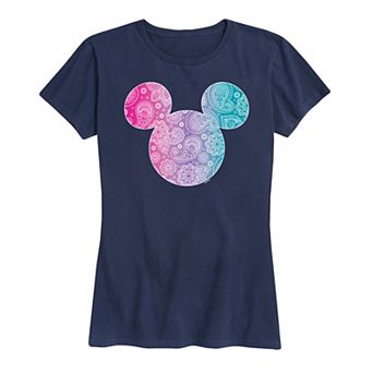 Disney's Mickey Mouse Women's Bandana Pattern Graphic Tee
