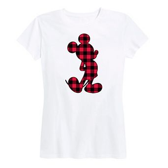 Disney's Mickey Mouse Women's Plaid Graphic Tee