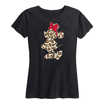 Disney's Minnie Mouse Women's Leopard Graphic Tee