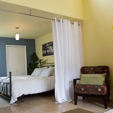 Hanging Room Divider Kit with Blackout Curtains for Room Separation and Total Privacy