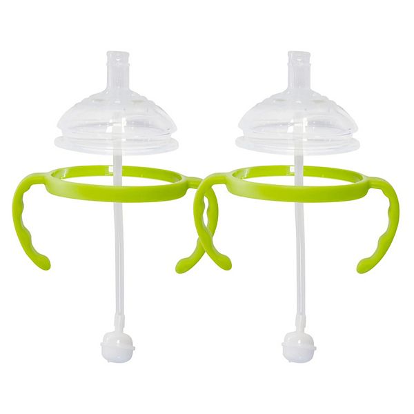 Straw Transition Cup Kit For Comotomo Baby Bottles With Soft Silicone Straw