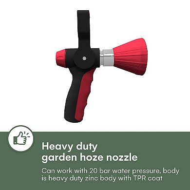 Garden Hose Nozzle With High Pressure Sprayer And Ergonomic Shut Off Handle